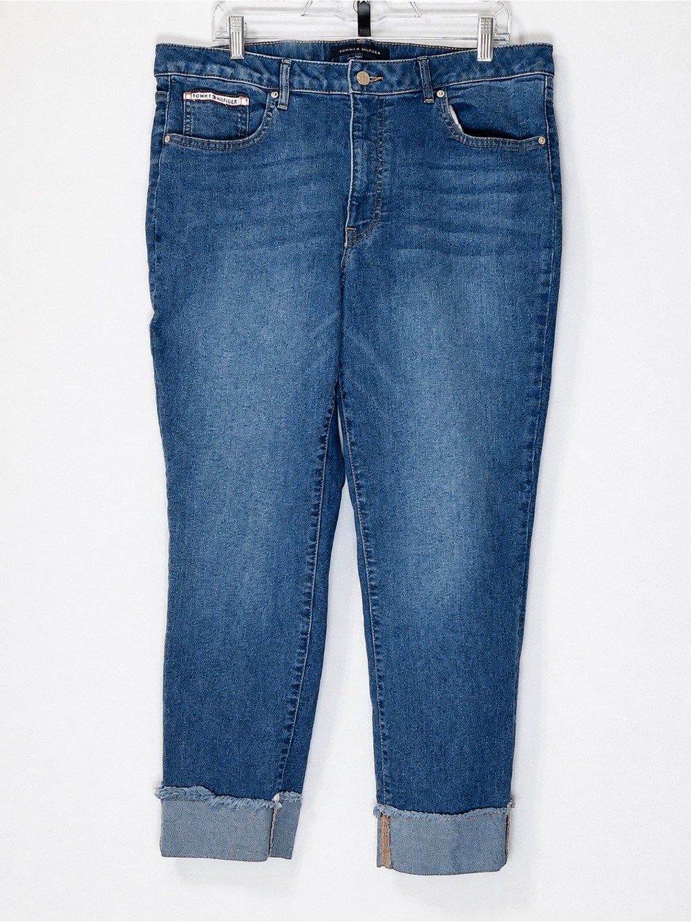 Tommy Hilfiger Women’s Size 16 High Rise Cuffed Straight Leg Jeans Blue